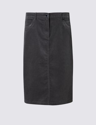 Cotton Rich Midi Skirt